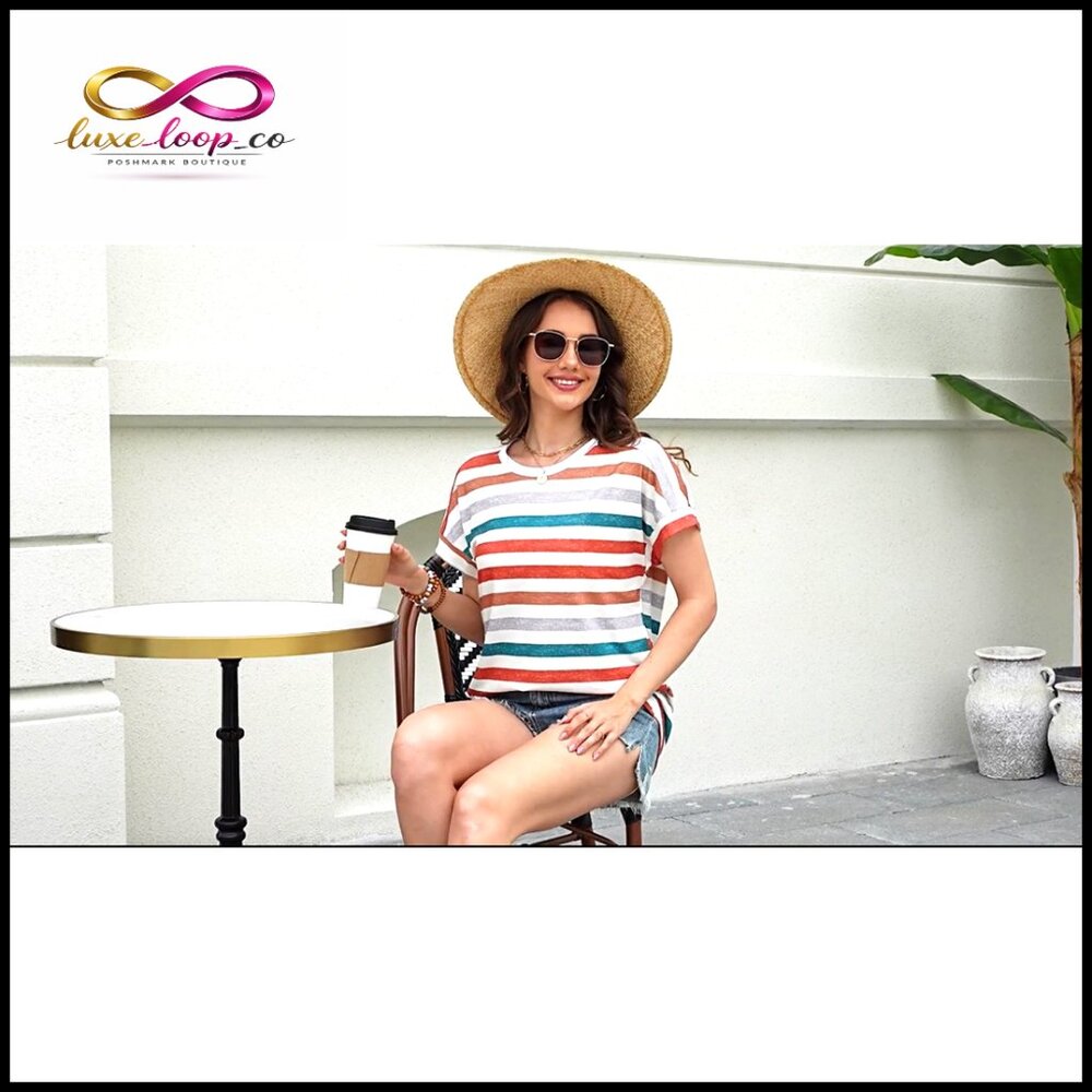 Soft Polyester Spandex Short Sleeve T-Shirt Regular Fit Crew Neck Casual - Picture 6 of 7